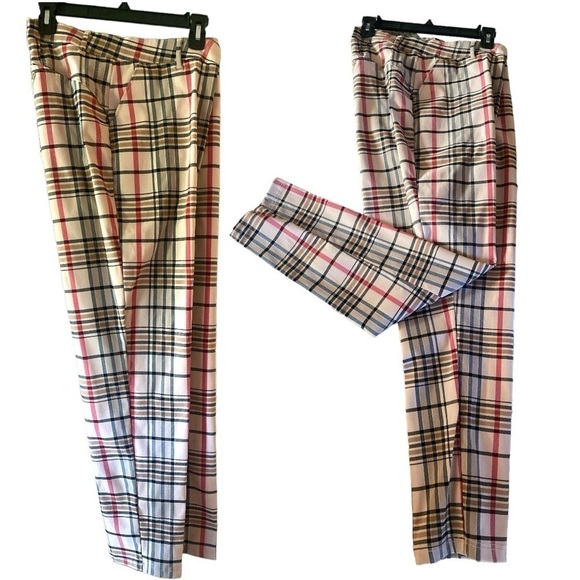 Vintage Italian Plaid High Waisted Pants Straight Leg Size 3X Like New T… - Picture 7 of 11